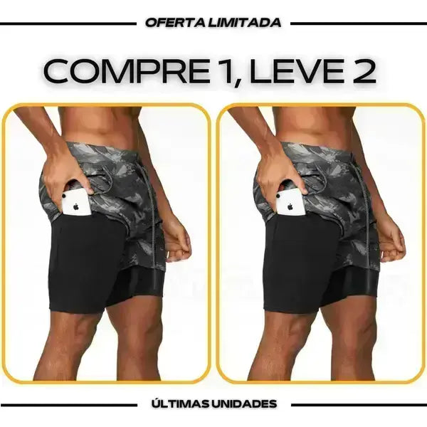 Short DryFit® de Compressão - Leve 2 Pelo Preço de 1 + BRINDE*