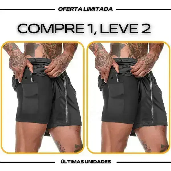 Short DryFit® de Compressão - Leve 2 Pelo Preço de 1 + BRINDE*