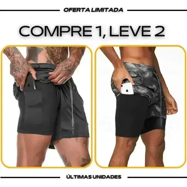 Short DryFit® de Compressão - Leve 2 Pelo Preço de 1 + BRINDE*