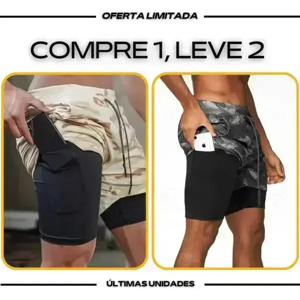 Short DryFit® de Compressão - Leve 2 Pelo Preço de 1 + BRINDE*