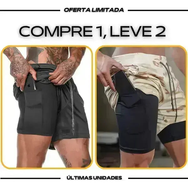 Short DryFit® de Compressão - Leve 2 Pelo Preço de 1 + BRINDE*