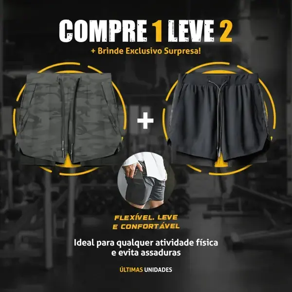 Short DryFit® de Compressão - Leve 2 Pelo Preço de 1 + BRINDE*