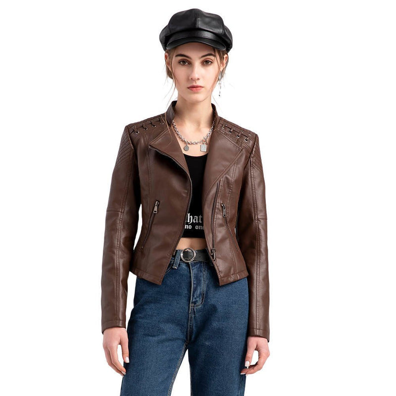 Spring Autumn Pu Faux Leather Jacket For Women 2023 New In Fashion Moto Biker Short Coats Female Luxury Casual Zipper Outerwears