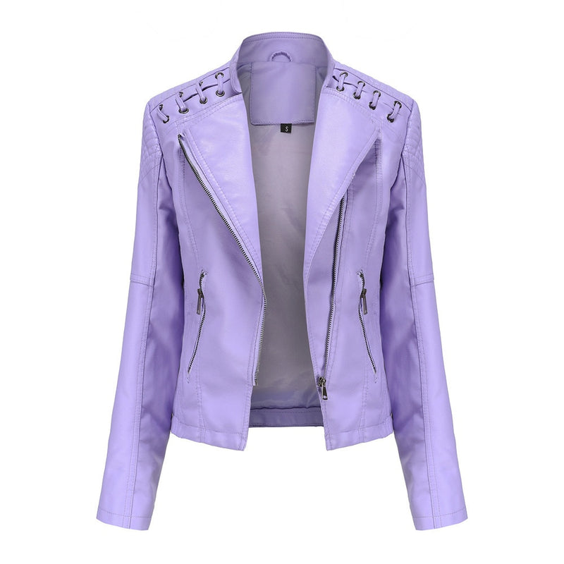 Spring Autumn Pu Faux Leather Jacket For Women 2023 New In Fashion Moto Biker Short Coats Female Luxury Casual Zipper Outerwears