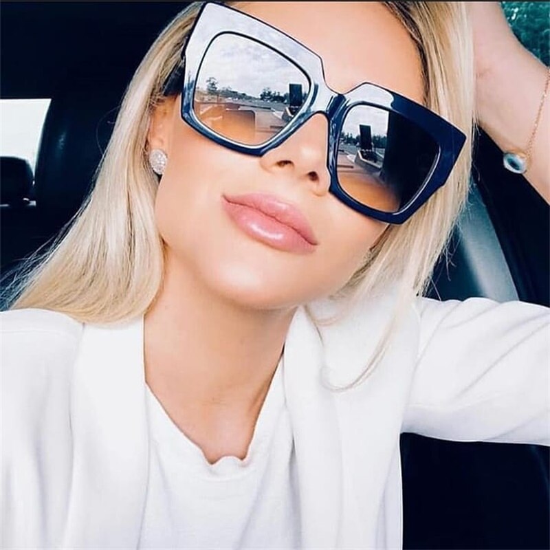 New Oversized Square Sunglasses Women Men Luxury Brand Designer Sun glasses Lady Retro Big frame Gradien Sunglasses UV400