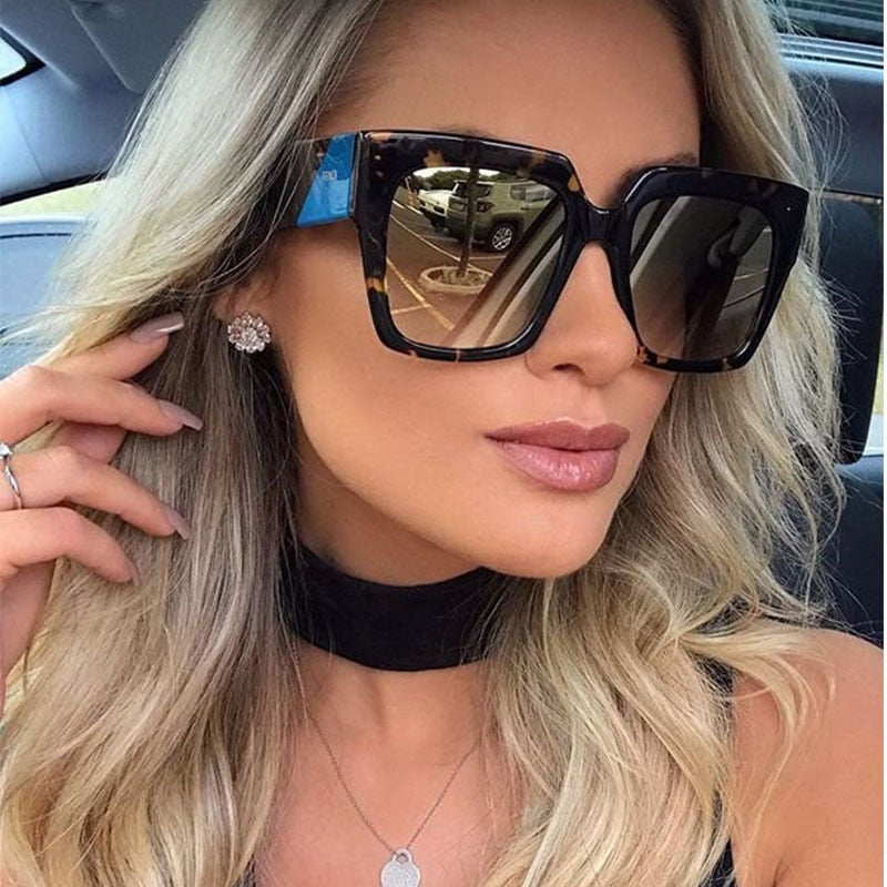 New Oversized Square Sunglasses Women Men Luxury Brand Designer Sun glasses Lady Retro Big frame Gradien Sunglasses UV400