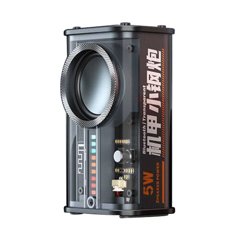 TONLISH K07 Transparent Cyberpunk Mecha TWS Wireless Bluetooth Speaker Sound Light Rhythm Subwoofer Built-in Noise Reduction Mic