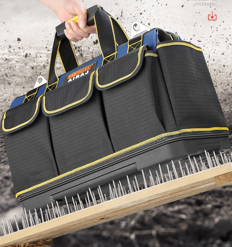 Upgrade Tool Bag 13/17/19/21 inch Electrician Bag 1680D Oxford Waterproof Wear-Resistant Strong Tool Storage Toolkit