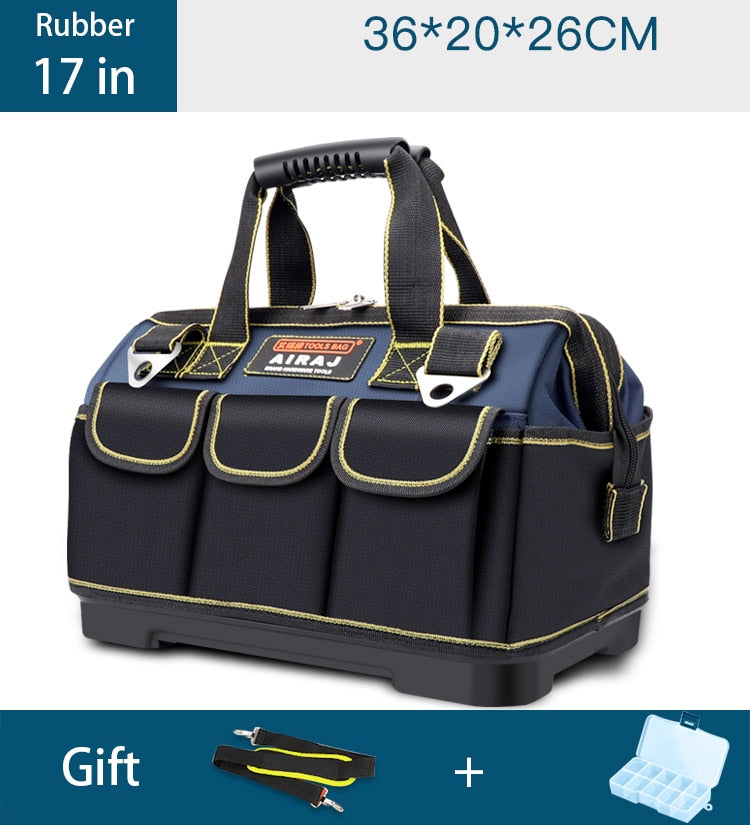 Upgrade Tool Bag 13/17/19/21 inch Electrician Bag 1680D Oxford Waterproof Wear-Resistant Strong Tool Storage Toolkit