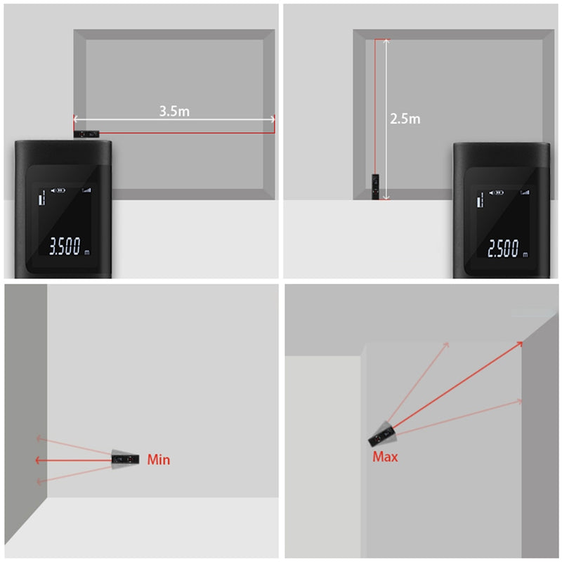 Distance Meter Mini USB Handheld Infrared Range Finder Accurate Portable Measuring Tape Digital Level Laser Rangefinder