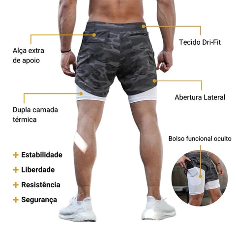 Short DryFit® de Compressão - Leve 2 Pelo Preço de 1 + BRINDE*