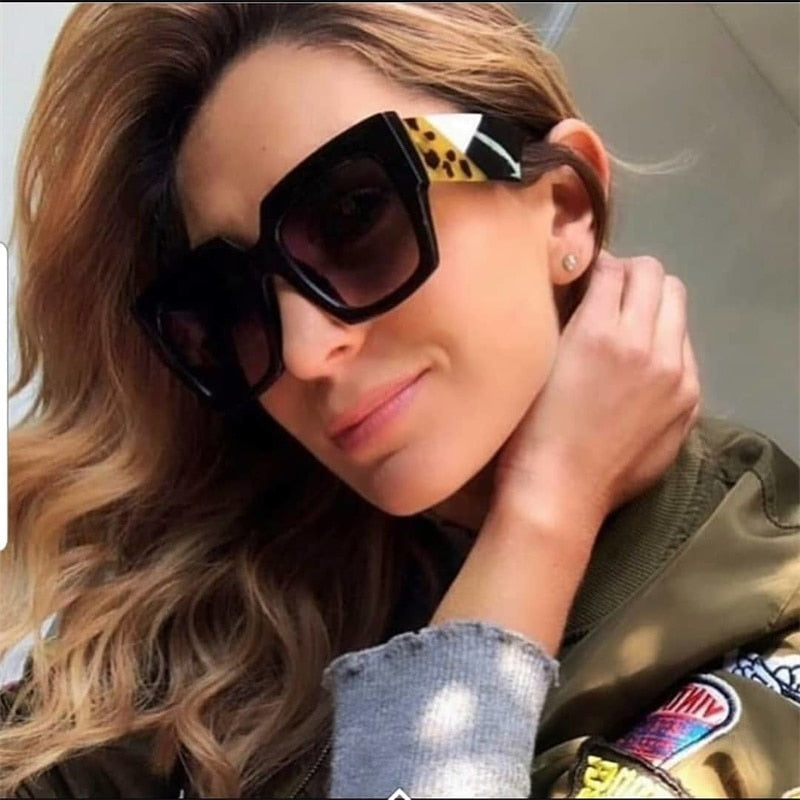 New Oversized Square Sunglasses Women Men Luxury Brand Designer Sun glasses Lady Retro Big frame Gradien Sunglasses UV400